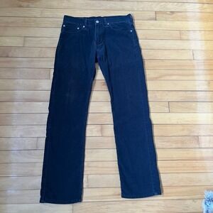 Levis 514 Mens Navy Blue Corduroy Straight Fit Pants W32 L32 white tab